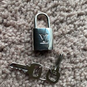 Vintage Louis Vuitton Silver Lock and Key
